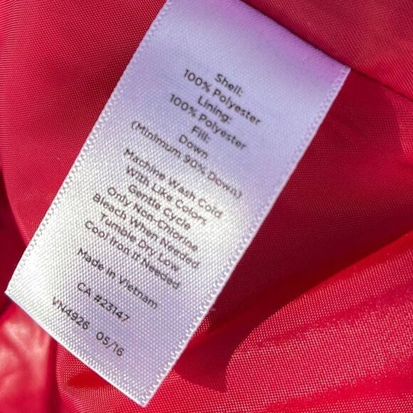 Talbots quilted puffer Vest womens small red pink 90% fill with downs - Picture 4 of 8